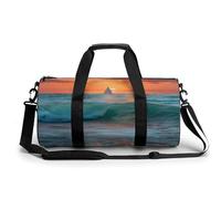 Ocean Waves at Sunset Gym Duffel Bag Sports Shoulder Backpack Travel Weekender Handbag for Men Women