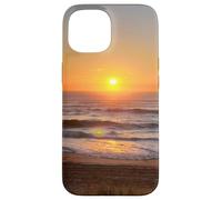 Ocean Waves Beach Theme Sunrise Phone Case Orange Hue Case for iPhone 15