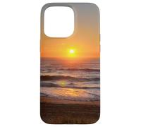 Ocean Waves Beach Theme Sunrise Phone Case Orange Hue Case for iPhone 15 Pro Max