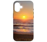Ocean Waves Beach Theme Sunrise Phone Case Orange Hue Case for iPhone 16
