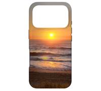 Ocean Waves Beach Theme Sunrise Phone Case Orange Hue Case for iPhone 17 Pro