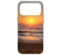 Ocean Waves Beach Theme Sunrise Phone Case Orange Hue Case for iPhone 17 Pro Max