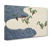 Ocean Waves By Kamisaka Sekka Asian Painting Canvas Print | Gallery Wrapped 30mm Frame Wall Art | 24x16 inches | Ready to Hang | Asian Seascape Picture | Living Room Bedroom Lounge Office