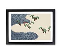 Ocean Waves by Kamisaka Sekka Framed Print | A2 Black Framed Wall Art | Ready to Hang | Modern Nautical Picture | Living Room Bedroom Lounge Office