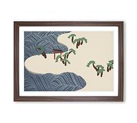 Ocean Waves by Kamisaka Sekka Framed Print | A2 Walnut Framed Wall Art | Ready to Hang | Modern Nautical Picture | Living Room Bedroom Lounge Office