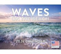 Ocean Waves Calendar 2026 Beach Monthly Wall Calender 12 Month | American Made In The USA