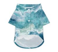 Ocean Waves Classic Dog Clothes Cat Shirt Puppy Costume Button Tshirt Summer