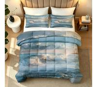 Ocean Waves Coverless Duvet Single Reversible All Seasons