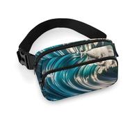 Ocean Waves Fanny Pack with Multiple Pockets, Personalized Waist Bag with Zipper, Multifunctional Bum Bags for Travel, Belt Bag with Adjustable Strap, Crossbody Bags
