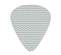 Ocean Waves Guitar Picks 12 Pack Universal ABS Guitar Picks,Curvy Different Sized Lines Bold Stripes Ocean Waves Inspired Pattern,for Acoustic and Electric Guitar,Pale Sage Green White