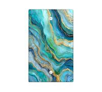 Ocean Waves Light Switch Cover Plate/Outlet Covers, Aqua Blue Abstract Art for Wall Accents, Thermoplastic Wall Plates, Standard Size Blank Cover Plate