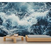 Ocean Waves Mural Giant Wave Wallpaper Natural Water Splashes Wall Mural Extra Large Panoramic Wallpaper Hotel Restaurant Lobby Custom Wall Paper (Non-self-Adhesive)