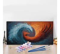 Ocean Waves Paint by Numbers for Adults Beginners, DIY Paint by Numbers Abstract Colored Canvas Drawing, Easy Arts and Crafts for Adults Oil Painting Kit for Relax Christmas Room Decor 60x120CM G8-174