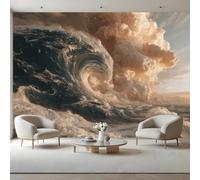 Ocean Waves Photo Wallpaper Peel and Stick Modern 3D Wall Murals 150x105 cm | Peel and Stick Photo Wallpaper, Waterproof Large Photo Wallpaper for Living Room Bedroom Dormitory Hotel TV Background Wall