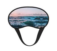 Ocean Waves Print Blackout Sleep Mask - Side Sleeper Eye Cover, Soft Comfort, Perfect for Travel, Meditation
