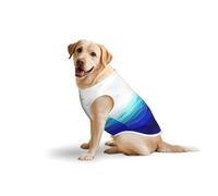 Ocean Waves Sailboat Soft Cotton T-Shirt Vest for Large Dogs, Print Pet Clothes Breathable Pet Pullover Tee Sleeveless Sweatshirt (3xl-5xl)