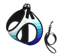 Ocean Waves Sailboat With Birds Maritime Print Pet Supplies Adjustable Step-In Flex Breathable Mesh Dog Harness For Small Medium Dogs, S-L