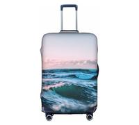 Ocean Waves Trolley Suitcase Protective Cover Is Suitable For Luggage Sizes Between 18-32 Inches, White, L