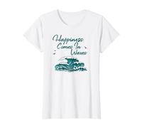 Ocean Waves TShirt For Women Happiness Comes In Waves