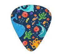 Ocean Whale Fish Octopus Acoustic Guitar Picks - Premium Guitar Plectrum For Bass And Electric Guitar