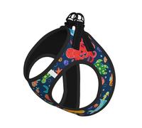 Ocean Whale Fish Octopus Print Pet Leash Vest,Breathable Mesh Pet Harness, Reflective For Small Medium Dogs Safe Easy Walking