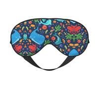 Ocean Whale Fish Octopus Sleep Mask Night's Sleep Soft Eye Mask Adjustable Strap Works Nap Position Sleeping Aid