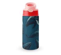 Ocean Whale Flip-top Water Bottle 12 Oz | Push Button Lid | Reusable Leakproof Tumbler for Travel And Sports | Vacuum Insulated Stainless Steel Cup | BPA-Free | Pink
