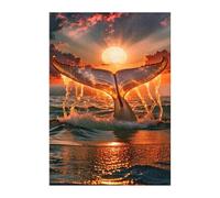 Ocean Whale Moon Jigsaw Puzzles for Adults 500, Fun Challenging Educational Games, Difficult Jigsaw Puzzles for Adults, Puzzle 500 Pieces