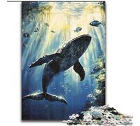 Ocean Whales Jigsaw Puzzles for Teenagers 1000 Pieces, Suitable for Ages 14 And Up Family Fun It Is Ideal As A Gift for The Whole Family (26x38cm)
