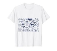 Ocean Wildlife Whale Shark Seahorse Jellyfish Value Graphic T-Shirt, Men, White, XL