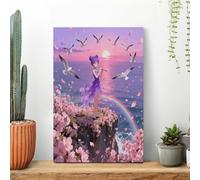 Ocean Wind Song Wall Art for Living Room Modern Canvas Framed Prints Paintings Artwork for Walls, Minimalist Abstract Art Pictures for Hallway, Office Wall Decor 08x12inch(20x30cm)