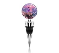 Ocean Wind Song Wine Bottle Stopper Decorative Vacuum Silicone Wine Stopper with Beautiful Art Glass Reusable Beverage Bottle Sealer Keeps Fresh