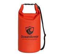 OceanArmor Dry Bag - Waterproof Bag 5L/10L/15L - Floatable & Roll Top - Robust Outdoor Packing Bag for Kayak, Boat, Beach, Hiking & Camping - Red, Signal red with black strap, 5 litres, Outdoor bag