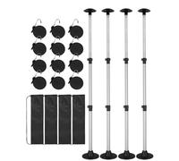 OCEANBROAD Boat Cover Support Poles Adjustable Telescoping Aluminum - Universal Fit for Pontoon, V Hull, Jon Boats - Waterproof Windproof Cover Support System with Straps, 4 Pack
