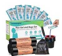 oceanengine Portable Toilet Bags Poo Gel Set, 8 Gallon Camping Toilet Bags with Portable Toilet Absorbent Gel, Compostable Portable Potty Bags for Camping Outdoor Hiking