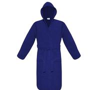 oceanevo® 100% Egyptian Cotton Bath Robes Luxury Unisex Terry Towelling Shawl Collar & Hooded Bathrobes Gowns Soft Housecoat Nightwear with Belt & Pockets Navy Blue (Hooded Navy Blue)