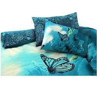 oceanevo® 3D Animal Duvet Covers with Pillowcases Reversible Printed Quilt Cover Soft Polycotton Modern Bedding Sets for Adults & Kids (Single, Teal Butterfly)