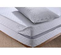 oceanevo® Diamond Quilted Mattress Protector 30 cm Extra Deep Total Zipper Encasement Cover Bug-Proof, Non-Noisy, Anti-Allergy Fitted Zip Encased Mattress Topper White (Pillowcases Pack of 2)