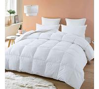 oceanevo Goose Feather & Down Duvet Hotel Quality Anti-Dust mite Down Quilt Hypoallergenic Super Soft Natural Feather White Duvets, Pure Cotton Down-Proof Casing, Box Stitched (13.5 Tog, Super King)