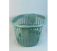 oceanevo Hipster Plastic Laundry Basket With Handles 34L Large Storage Hamper For Washing Clothes Nursery & Home Organisation 11 Colours (Duck Egg)