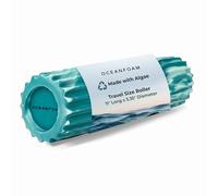 Oceanfoam Ripple Roller - Muscle Massage Foam Roller for Back Pain & Stretching - Ergonomic Wave Structure - Yoga, Athletics & Wellness - Compact - 27.9 x 8.5 cm - Jade & Sea Foam