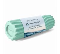 Oceanfoam Ripple Roller - Muscle Massage Foam Roller for Back Pain & Stretching - Ergonomic Wave Structure - Yoga, Athletics & Wellness - Travel Size, 27.9 x 8.5 cm - Sea Foam