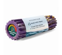 Oceanfoam Ripple Roller - Muscle Massage Foam Roller for Back Pain & Stretching - Ergonomic Wave Textured - Yoga, Athletics, & Wellness - Compact - 11" x 3.35" - Purple, Gold & Natural Marbled