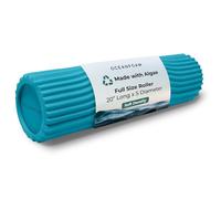 Oceanfoam Soft Tidal Roller (Miami Blue) - Low Density Foam Roller for Physical Therapy, Back Pain, Exercise & Stretching - Wave Textured - Yoga, Athletics, & Wellness - Full Size, 20" x 5"
