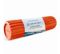 Oceanfoam Tidal Roller - Orange - Muscle Massage Foam Roller for Back Pain & Stretching - Firm and Ergonomic Wide Wave Textured - Yoga, Athletics, & Wellness - Full Size, 20" x 5"