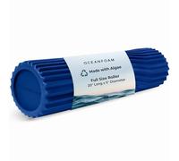 Oceanfoam Tidal Roller - Royal Blue - Muscle Massage Foam Roller for Back Pain & Stretching - Firm and Ergonomic Wide Wave Textured - Yoga, Athletics, & Wellness - Full Size, 20" x 5"
