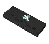 Oceanfoam Travel Workout Mat - 0.3" Thick Folding Exercise Mat for Yoga, Pilates, & Fitness - Non-Slip Mat with Cotton Carrying Strap, Made with Sustainable Algae Foam - 24" x 72" (Charcoal)