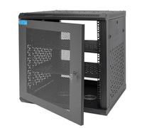 OCEANHUG 12U Wall Mount Server Cabinet with A Lockable Front Vented Door, Cooling Fans, Removable Side Panels - 60cm Depth, 19" Network Rack Including 2 PCS Full-Size Rack Shelves for IT Equipment