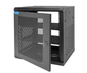OCEANHUG 12U Wall Mount Server Cabinet with A Lockable Front Vented Door, Cooling Fans, Removable Side Panels - 60cm Depth, 19" Network Rack Including 2 PCS Full-Size Rack Shelves for IT Equipment