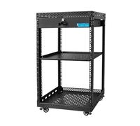 OCEANHUG 16U Server Rack Cabinet with Drawer & Full Size Rack Shelf - Integrated Top/Bottom Panels, 4 Rolling Wheels for 19" Equipment & Home Lab Studio